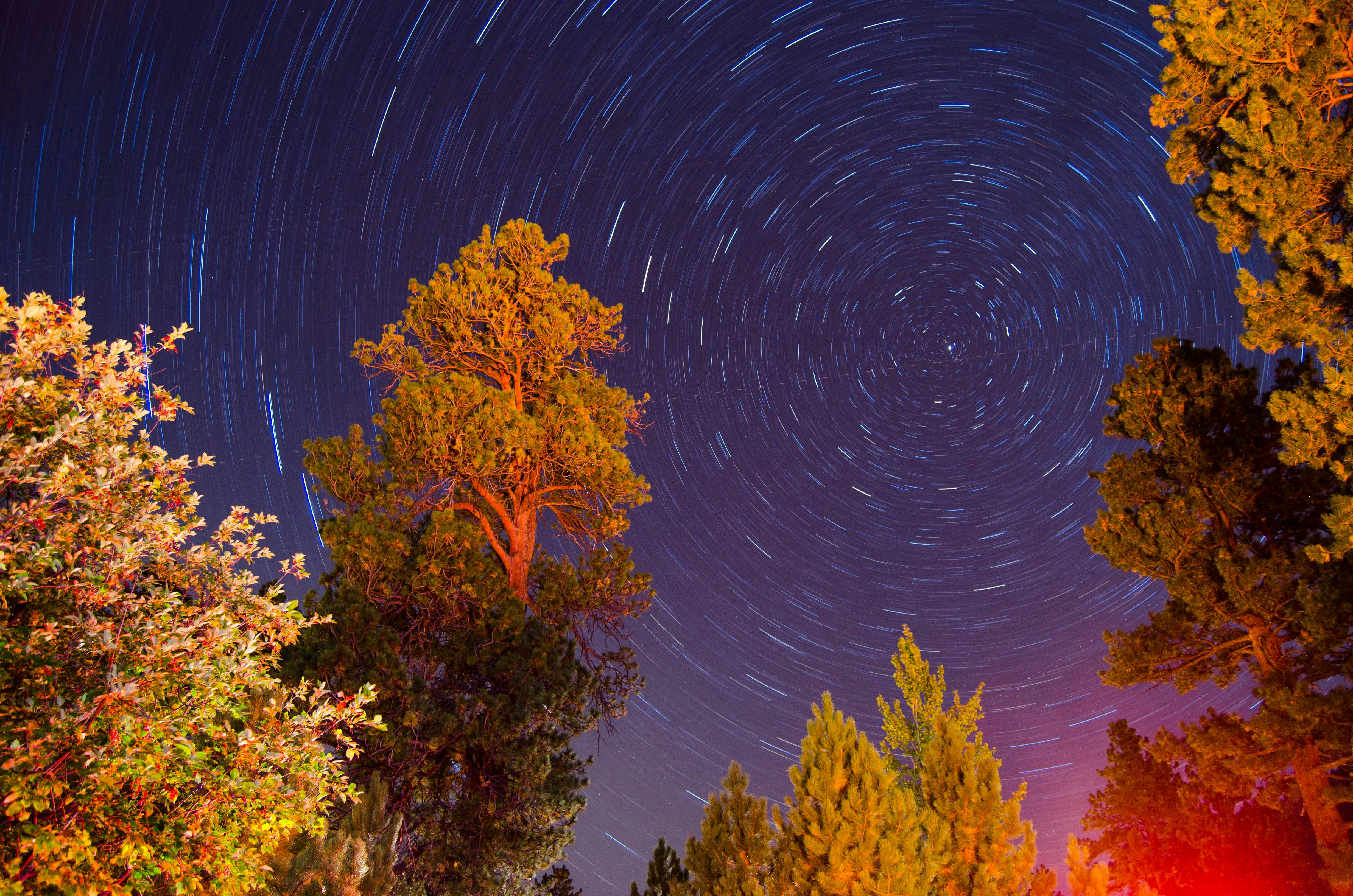 time lapse photography of night stars